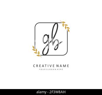 G B GB Initial letter handwriting and signature logo. A concept handwriting initial logo with template element. Stock Vector