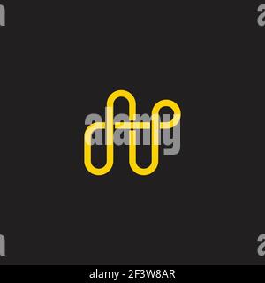 abstract letter dn simple infinite geometric linear logo vector Stock Vector