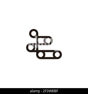 abstract letter t wheel pulley machine symbol logo vector Stock Vector