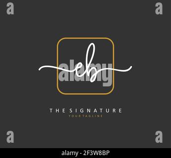 EB Initial letter handwriting and signature logo. A concept handwriting initial logo with template element. Stock Vector