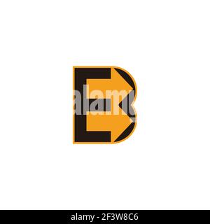 letter be abstract arrow geometric colorful design logo vector Stock Vector