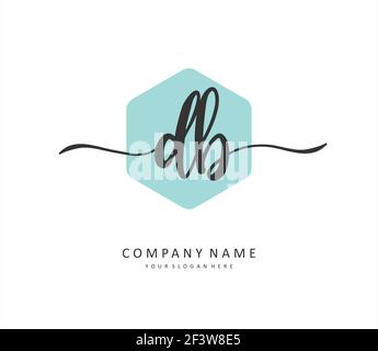 D B DB Initial letter handwriting and signature logo. A concept handwriting initial logo with template element. Stock Vector