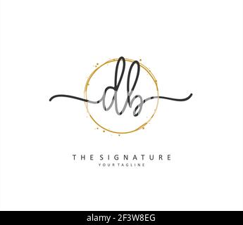 D B DB Initial letter handwriting and signature logo. A concept handwriting initial logo with template element. Stock Vector