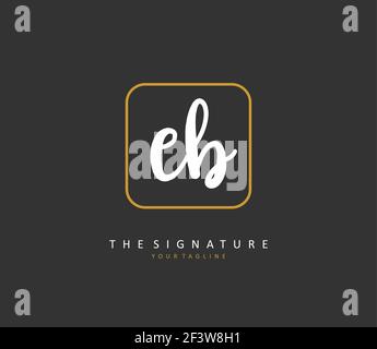 EB Initial letter handwriting and signature logo. A concept handwriting initial logo with template element. Stock Vector