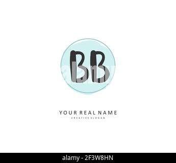 BB Initial letter handwriting and signature logo. A concept handwriting initial logo with template element. Stock Vector