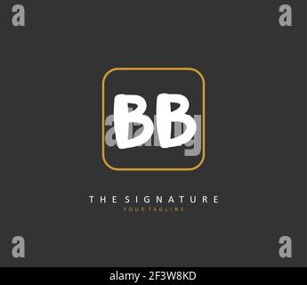 BB Initial letter handwriting and signature logo. A concept handwriting initial logo with template element. Stock Vector