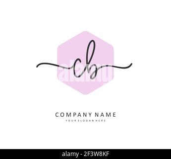 C B CB Initial letter handwriting and signature logo. A concept handwriting initial logo with template element. Stock Vector