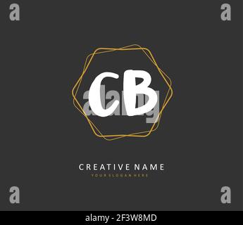 C B CB Initial letter handwriting and signature logo. A concept handwriting initial logo with template element. Stock Vector