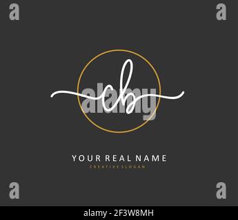 C B CB Initial letter handwriting and signature logo. A concept handwriting initial logo with template element. Stock Vector