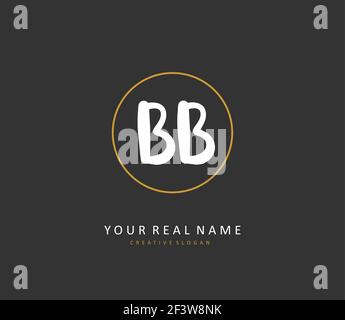 BB Initial letter handwriting and signature logo. A concept handwriting initial logo with template element. Stock Vector