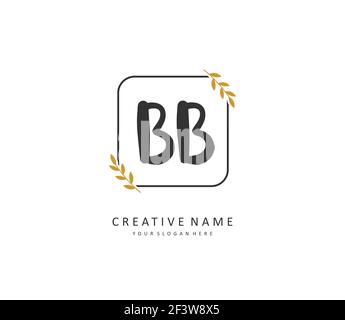 BB Initial letter handwriting and signature logo. A concept handwriting initial logo with template element. Stock Vector