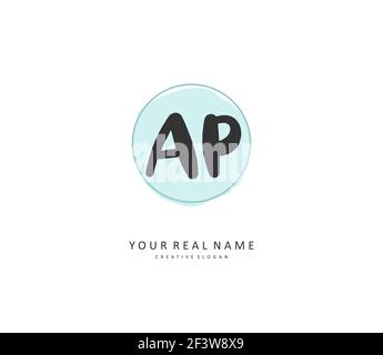 AP Initial letter handwriting and signature logo. A concept handwriting initial logo with template element. Stock Vector