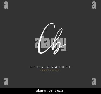 C B CB Initial letter handwriting and signature logo. A concept handwriting initial logo with template element. Stock Vector