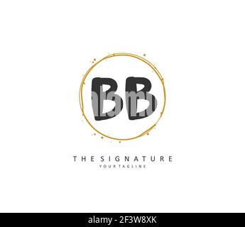 BB Initial letter handwriting and signature logo. A concept handwriting initial logo with template element. Stock Vector