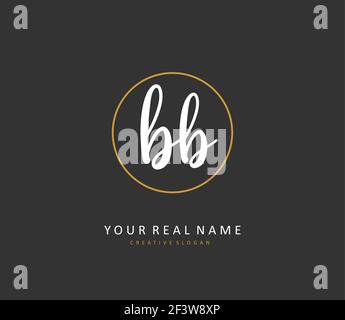 BB Initial letter handwriting and signature logo. A concept handwriting initial logo with template element. Stock Vector