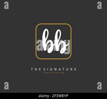 BB Initial letter handwriting and signature logo. A concept handwriting initial logo with template element. Stock Vector