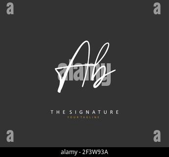 AB Initial letter handwriting and signature logo. A concept handwriting initial logo with template element. Stock Vector