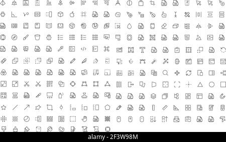 Design & Development icons set.business and finance, program coding, healthcare and medicine, design tools, digital commerce Stock Vector