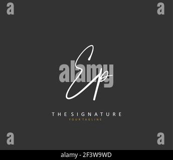 EP Initial letter handwriting and signature logo. A concept handwriting initial logo with template element. Stock Vector