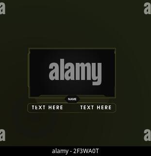 face cam, web camera, webcam, game, streaming panels, screens and  overlays for live broadcasting, gamers and streamers Stock Vector