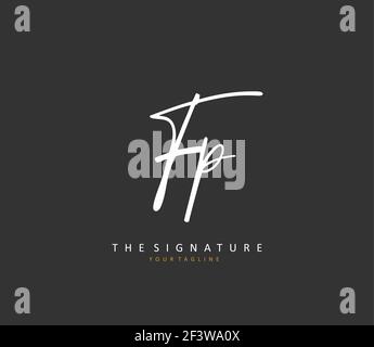 FP Initial letter handwriting and signature logo. A concept handwriting initial logo with template element. Stock Vector