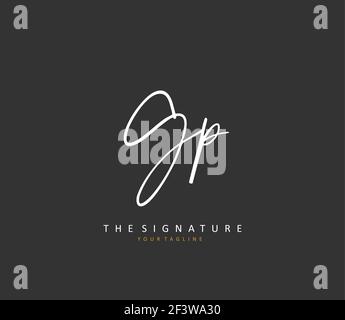 GP Initial letter handwriting and signature logo. A concept handwriting initial logo with template element. Stock Vector