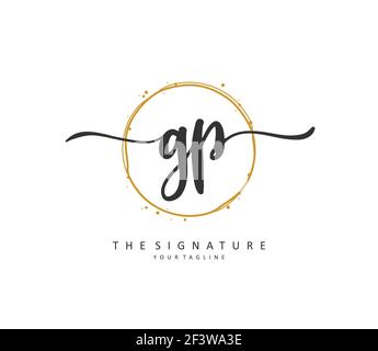 GP Initial letter handwriting and signature logo. A concept handwriting initial logo with template element. Stock Vector