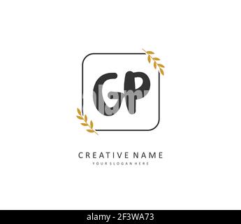 GP Initial letter handwriting and signature logo. A concept handwriting initial logo with template element. Stock Vector