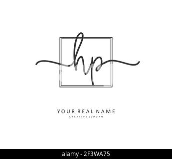 HP Initial letter handwriting and signature logo. A concept handwriting initial logo with template element. Stock Vector