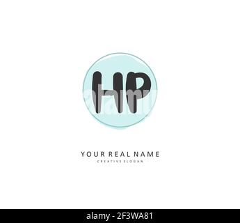 HP Initial letter handwriting and signature logo. A concept handwriting initial logo with template element. Stock Vector