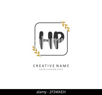 HP Initial letter handwriting and signature logo. A concept handwriting initial logo with template element. Stock Vector