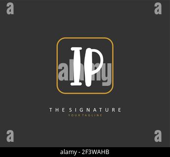 IP Initial letter handwriting and signature logo. A concept handwriting initial logo with template element. Stock Vector