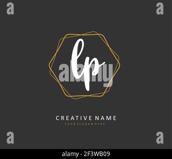 LP Initial letter handwriting and signature logo. A concept handwriting initial logo with template element. Stock Vector