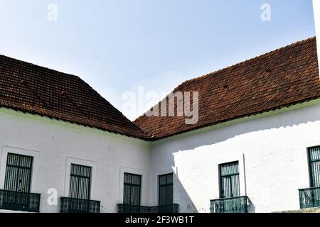 Archaeological museum in goa near Basilica of bom jesus church with blue sky Stock Photo