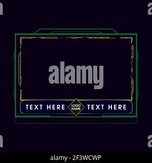 face cam, web camera, webcam, game, streaming panels, screens and  overlays for live broadcasting, gamers and streamers Stock Vector