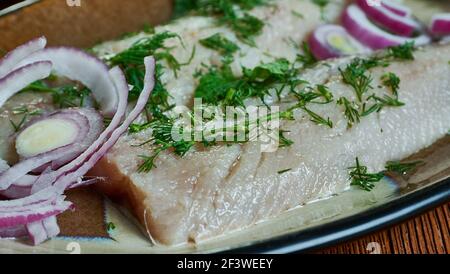 Ardglass Potted Herring - classic dish from Northern Ireland Scotch cure Stock Photo