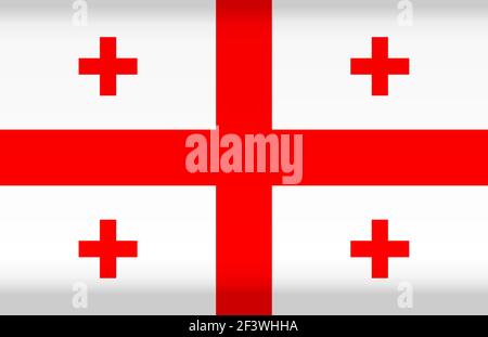 Vector flag of Georgia. Color symbol isolated on white background. Georgia flag image. Stock Vector