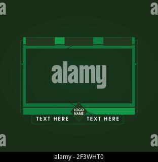 face cam, web camera, webcam, game, streaming panels, screens and  overlays for live broadcasting, gamers and streamers Stock Vector