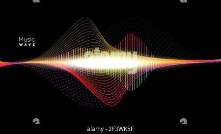 Abstract sound wave rhythm background vector illustration. Stock Vector
