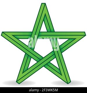 3d star vector design, impossible geometric figure shaped like a five-pointed star Stock Vector