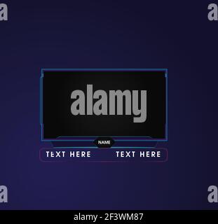 face cam, web camera, webcam, game, streaming panels, screens and  overlays for live broadcasting, gamers and streamers Stock Vector