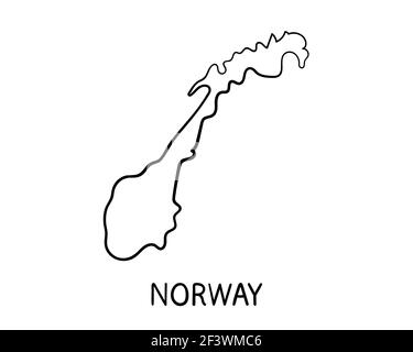 Hand drawn Norway map illustration Stock Photo