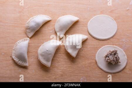 Traditional Polish pierogi made for celebrating Christmas time Stock Photo