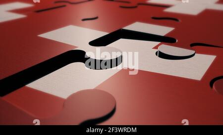 Switzerland puzzle flag 3d render Stock Photo