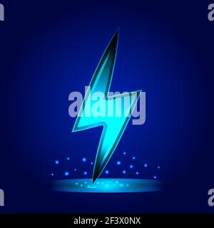 Lightning bolt sign. Electric power symbol. Logo template. Energy and thunder concept. Vector illustration Stock Vector