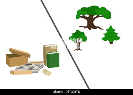 Recycling waste paper Stock Vector