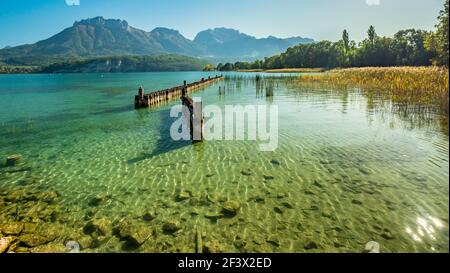 Lake Annecy (south-eastern France) in autumn Stock Photo