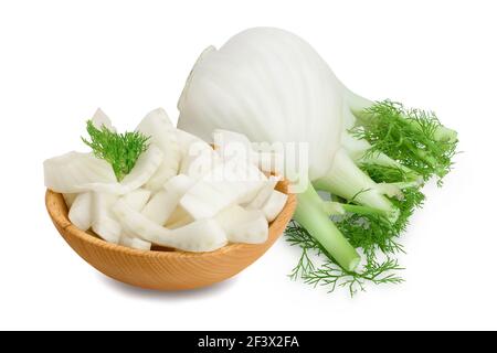 fresh fennel bulb isolated on white background with full depth of field Stock Photo