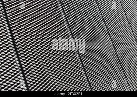 Background. Black and white metal honeycomb surface. Close-up Stock Photo
