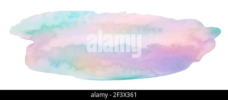 Polychrome watercolor background with sharp edges and borders. Isolated colorful spot. Stock Photo